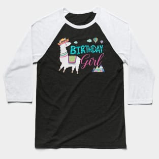 Birthday Girl Llama Baseball T-Shirt